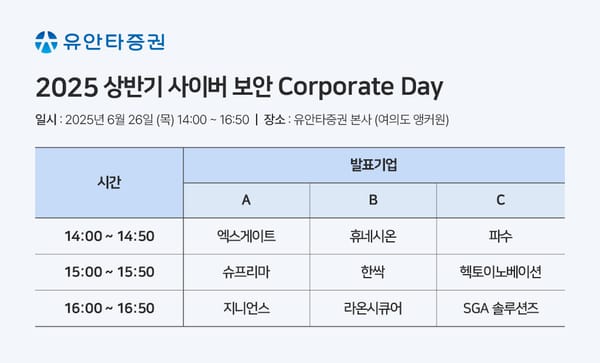 보안기업 9곳, 투자자 대상 기업설명회 개최