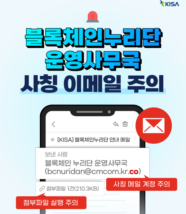 블록체인누리단 운영사무국 사칭 이메일 주의!