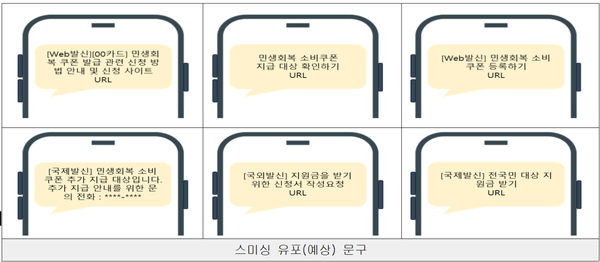 대국민 민생회복 소비쿠폰 피싱 주의!